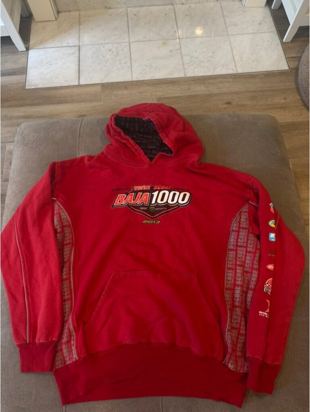 Baja 1000 2013 SCORE Off-Road Racing Hoodie Red Tecate